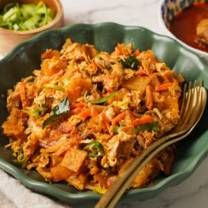 sri lankan kottu roti in a bowl.