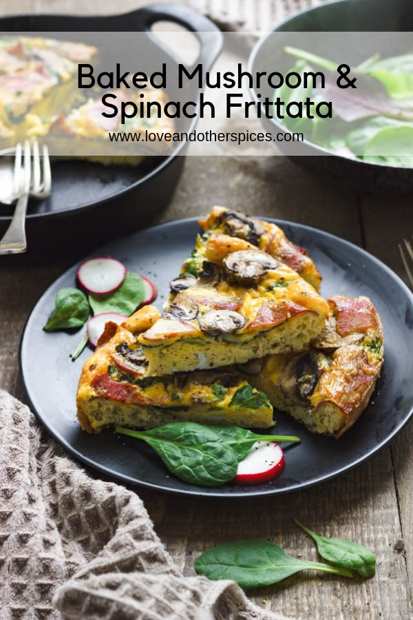 baked mushroom and spinach frittata