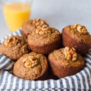 Banana oat lactation muffins in a bowl