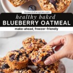 baked blueberry oatmeal cups pinterest image.