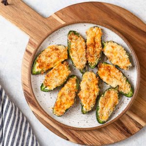 air fryer jalapeno poppers on a plate