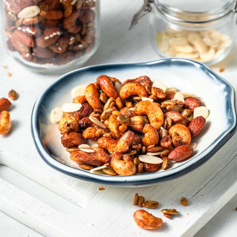 Air Fryer Roasted Nut Mix {Sweet and Spicy}