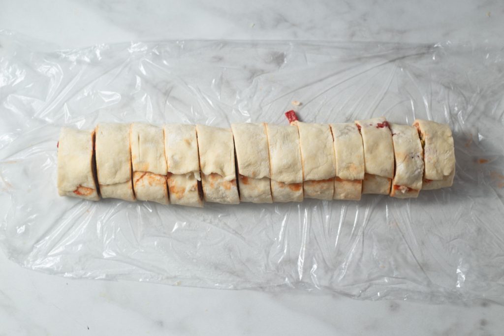 cut the rolled dough into 12 slices