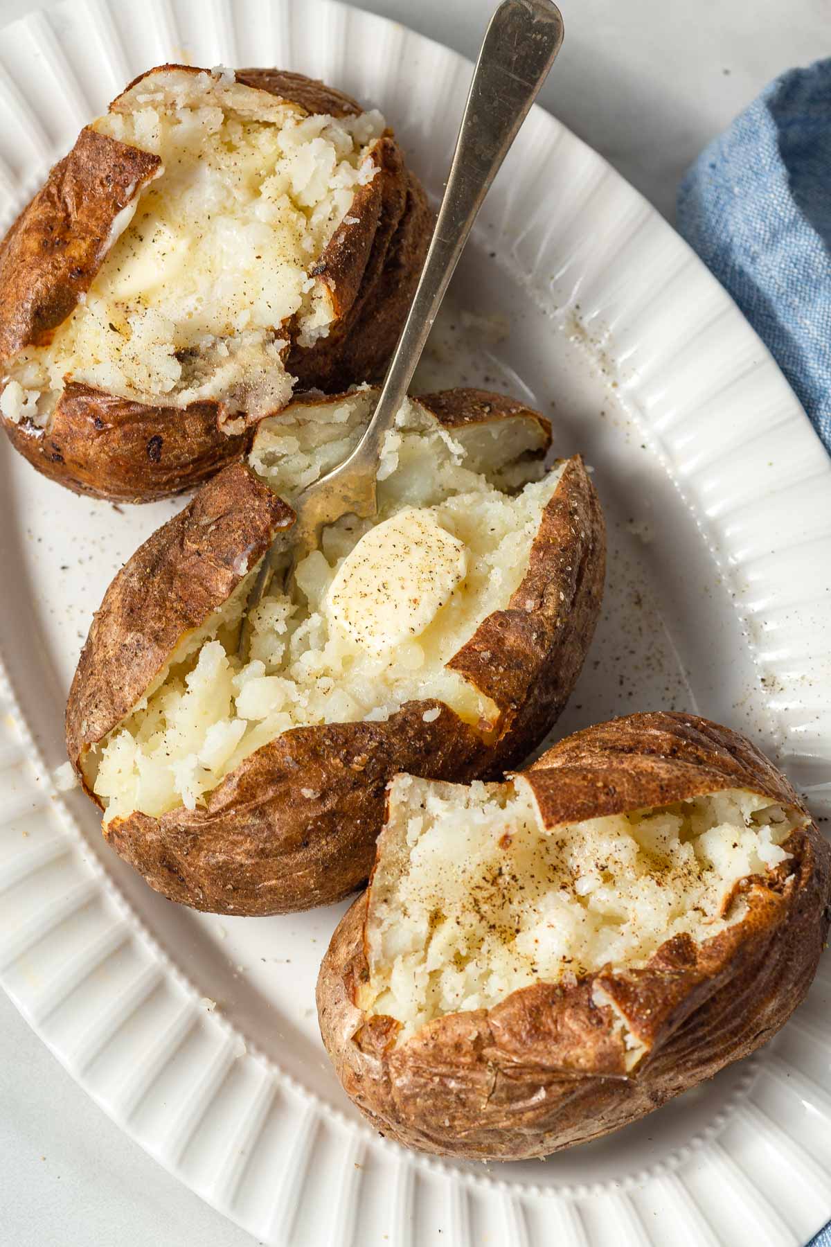 air fryer baked potatoes with butter 
