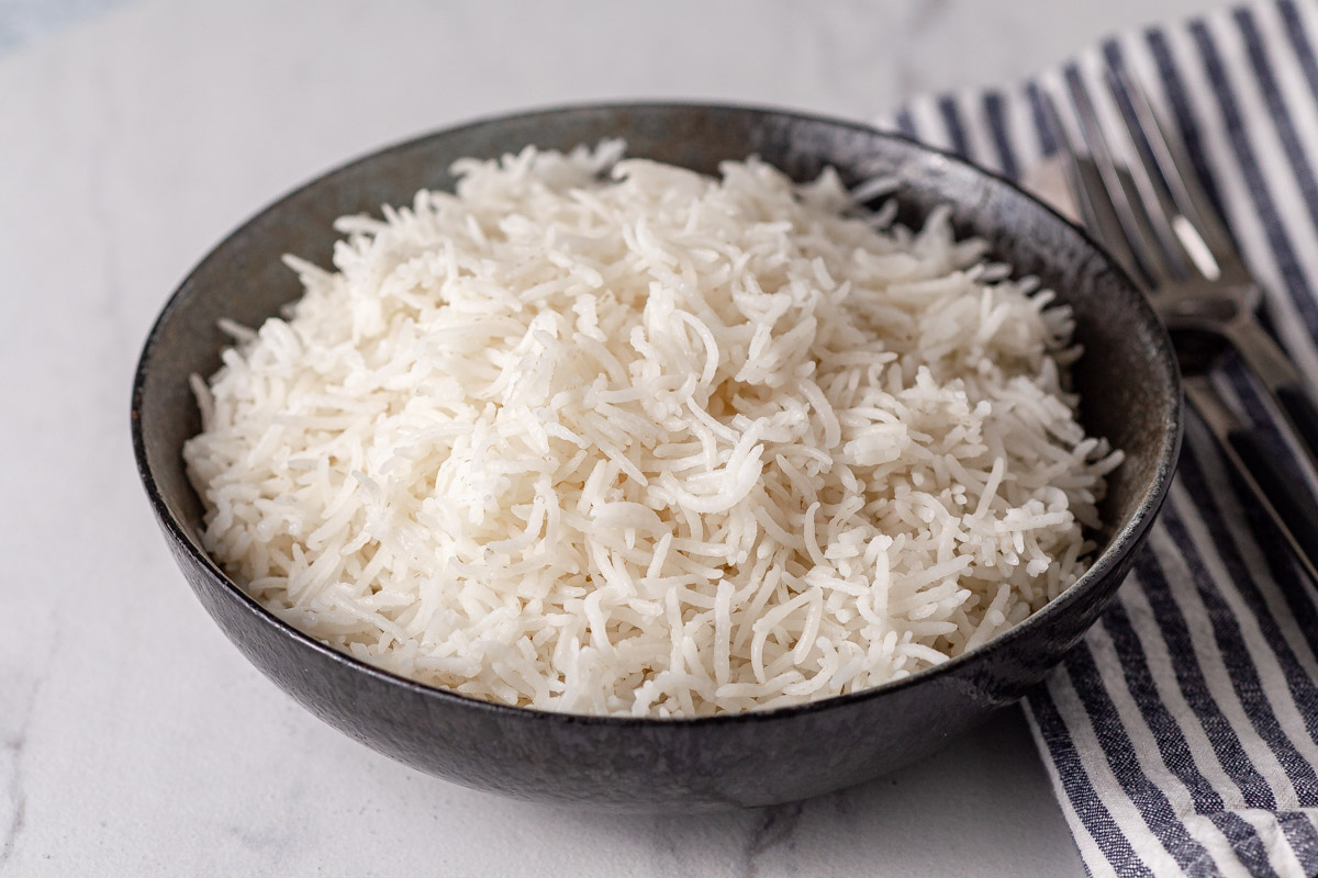 cooked basmati rice in a bowl