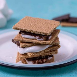 air fryer smores on a plate