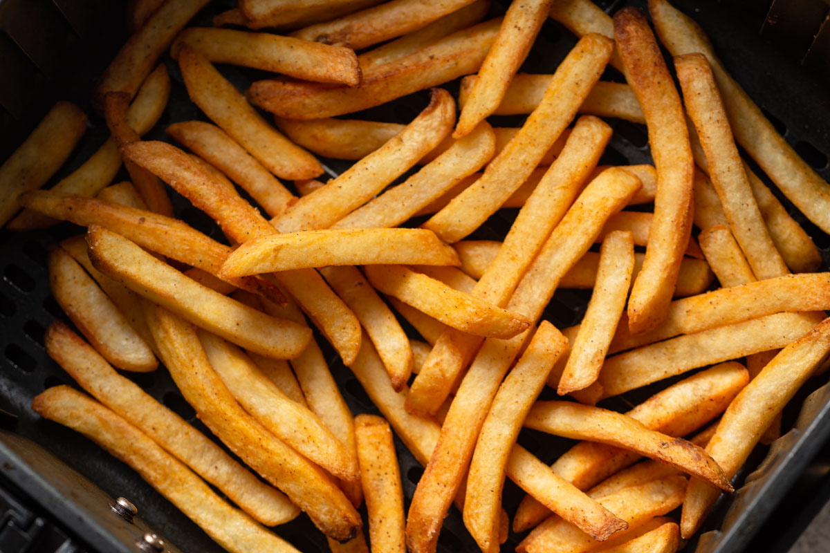 air fried french fries in the basket