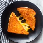 grilled cheese cooked in air fryer on a plate