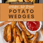 air fryer potato wedges pinterest image.