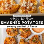 air fryer smashed potatoes Pinterest image.