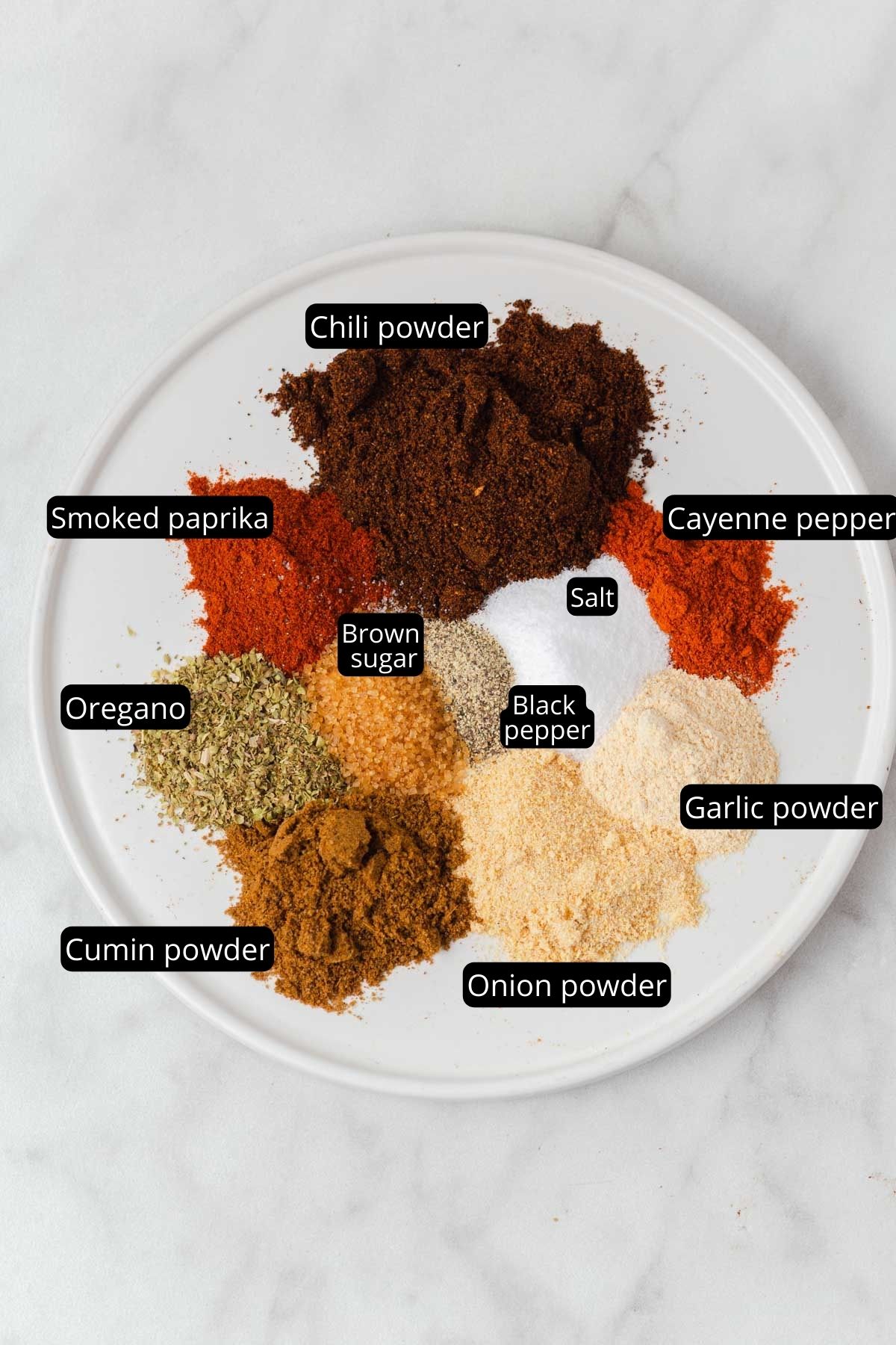 ingredients for fajita seasoning mix.