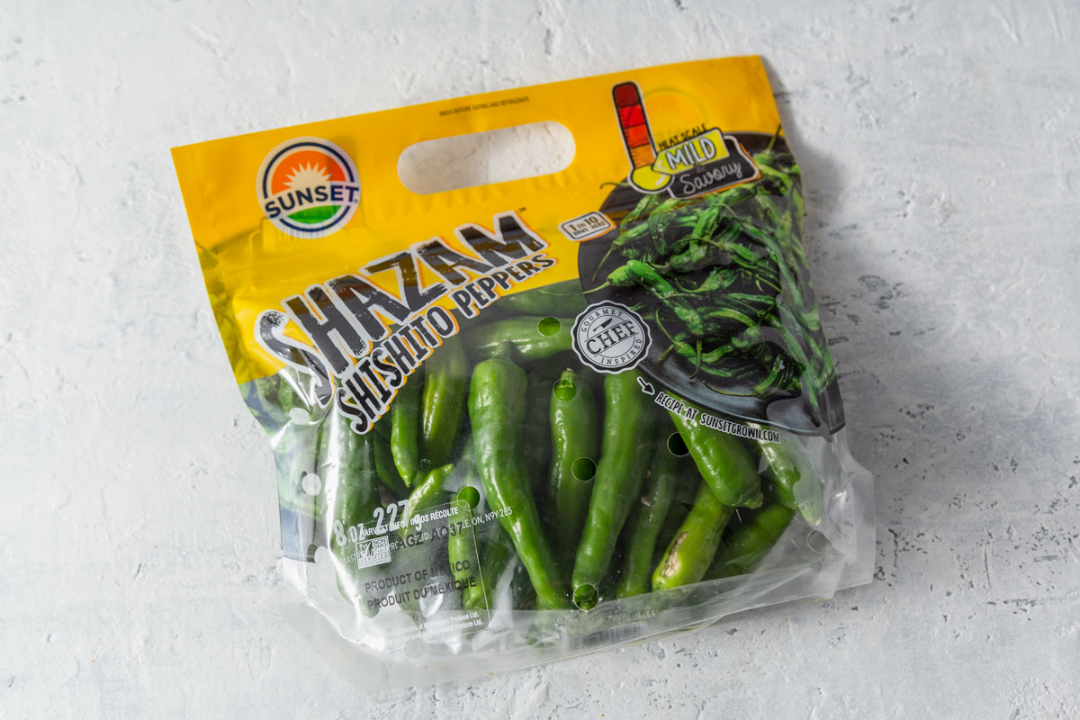 shishito peppers in the package.