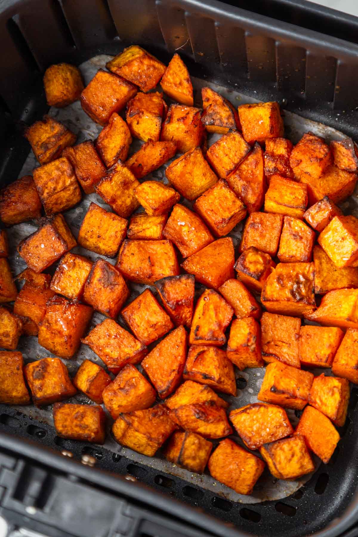 roasted butternut squash in the air fryer.