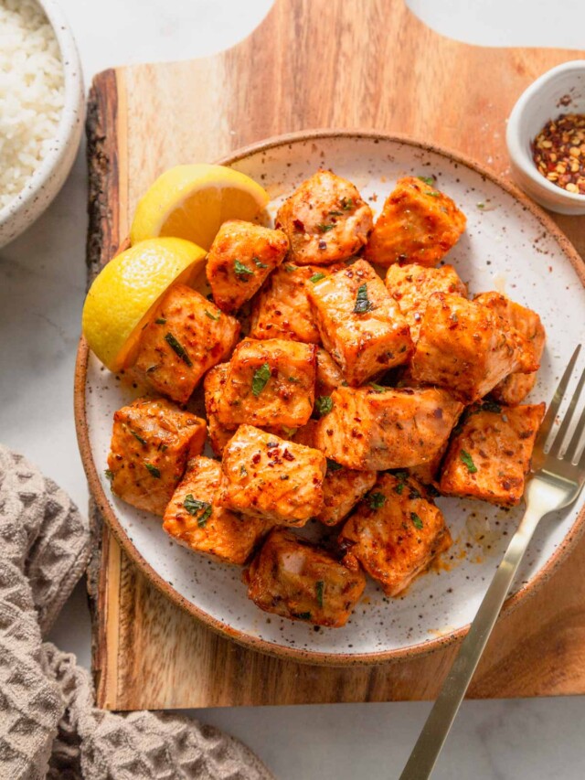 Spicy Air Fryer Salmon Bites