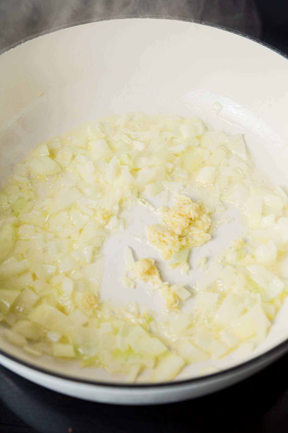 sauteing onions and garlic.