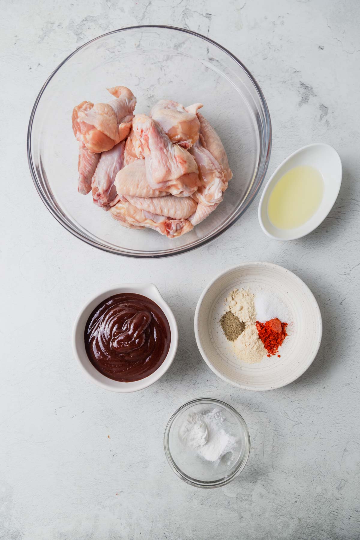ingredients for Air fryer bbq chicken wings.