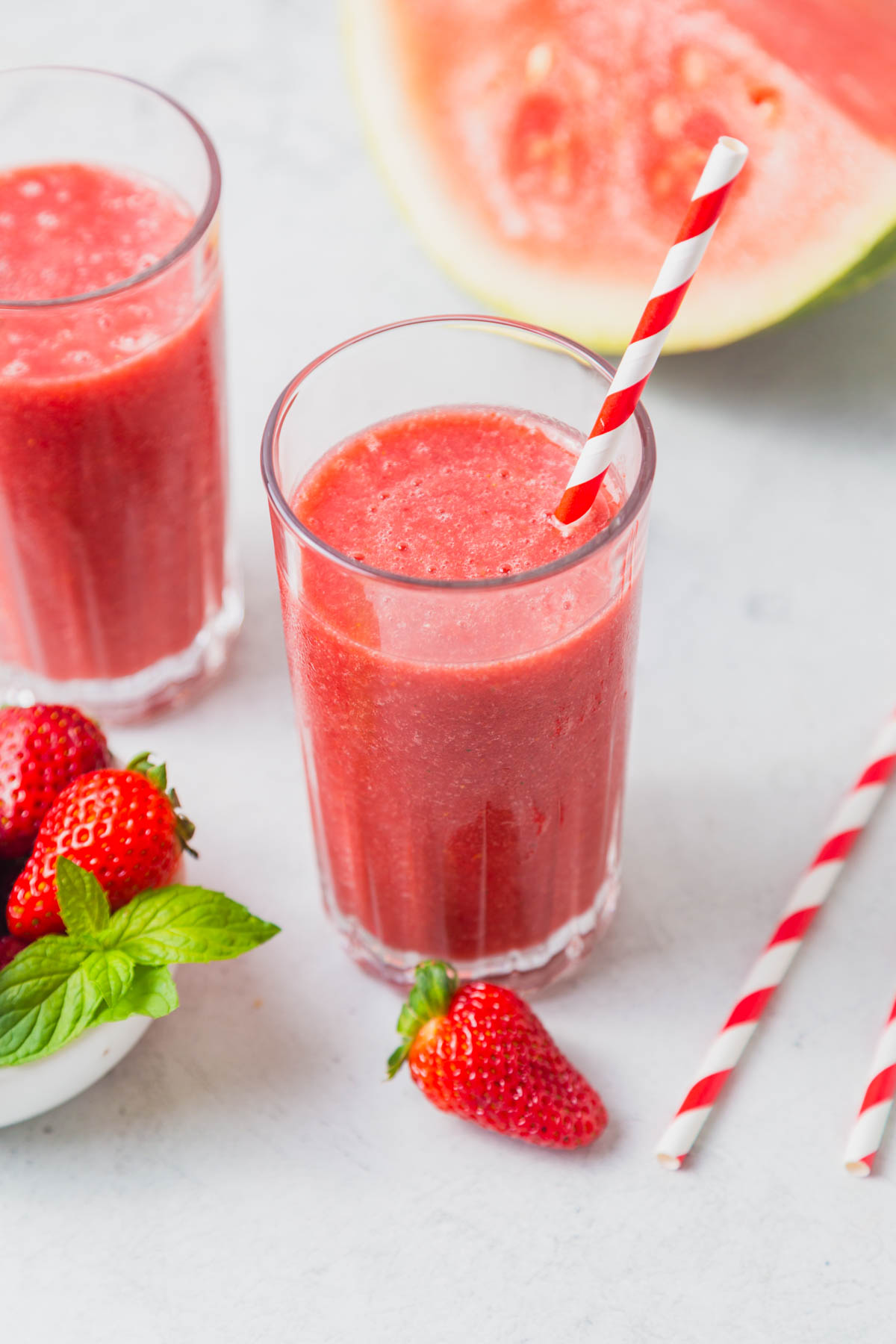 watermelon smoothie with strawberries.