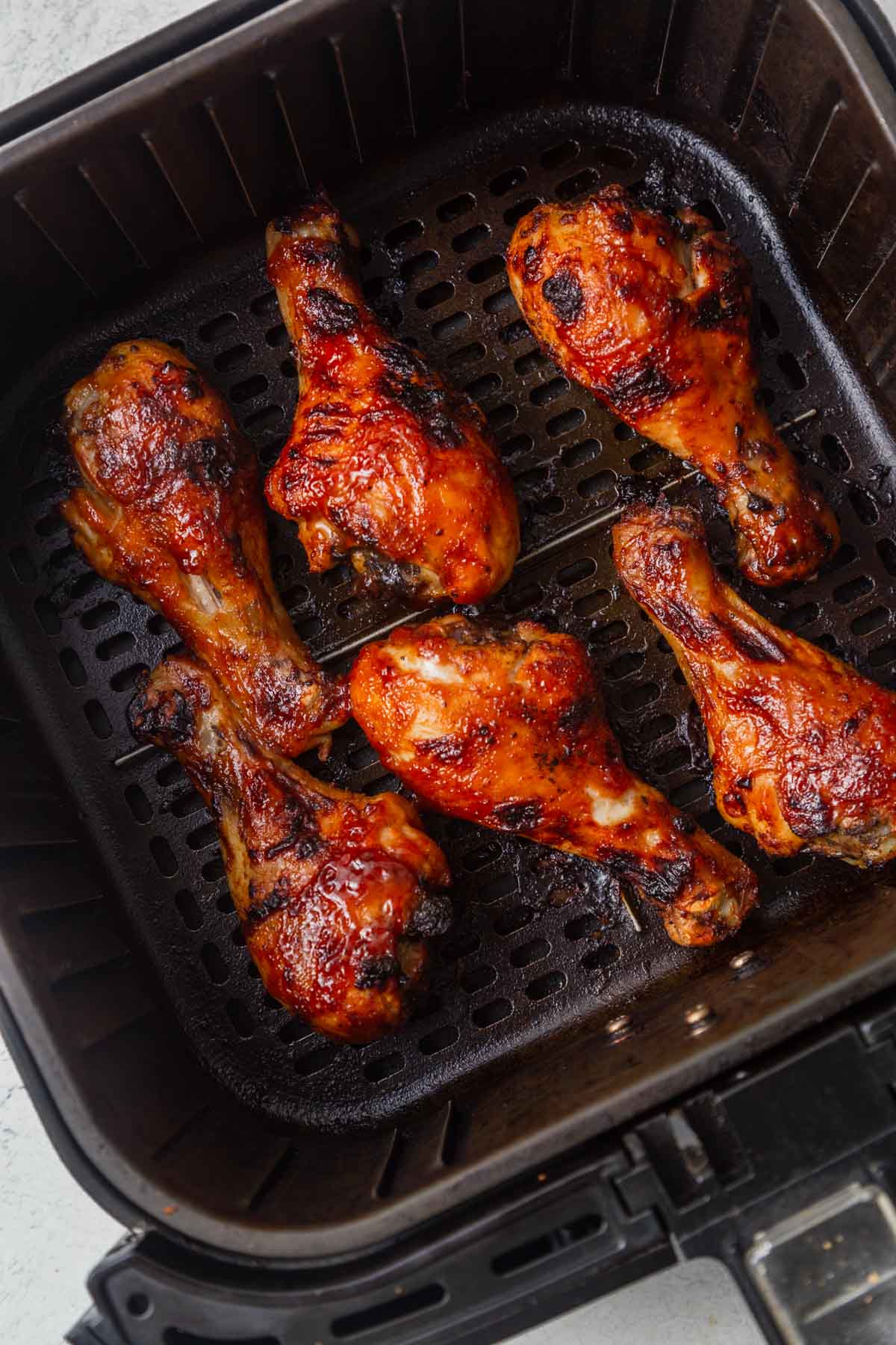 cooked bbq chicken in the air fryer.