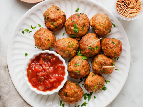 Healthy protein-packed air fryer turkey meatballs