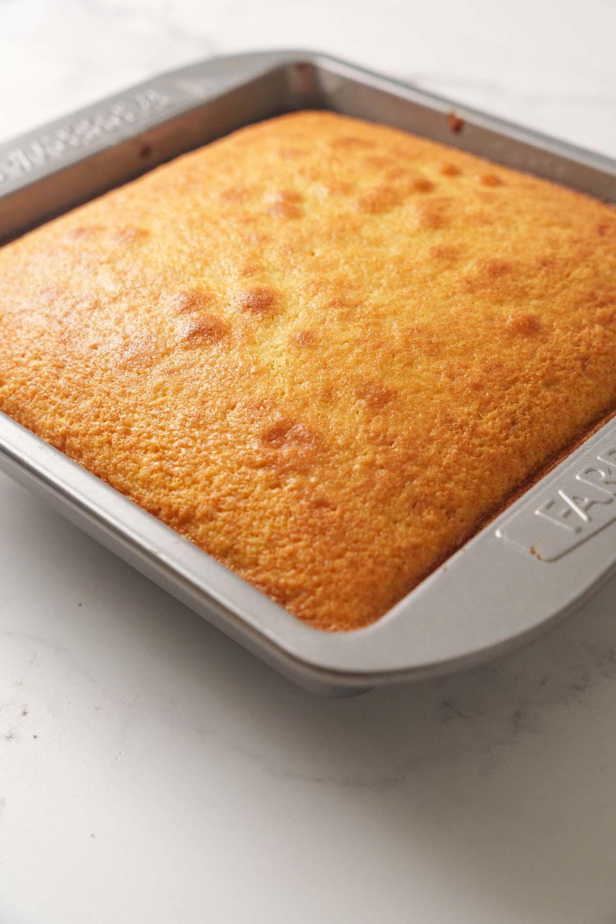 Sri Lankan butter cake in the pan.