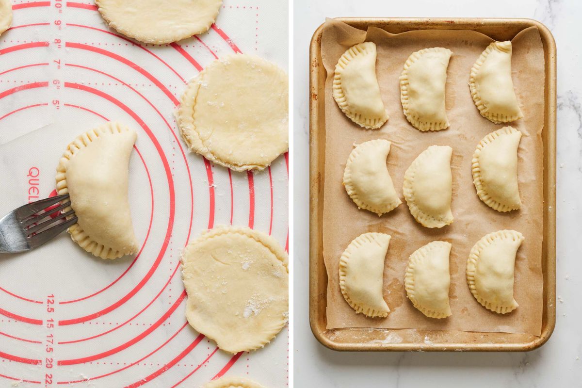 finished pattie dough in a tray.