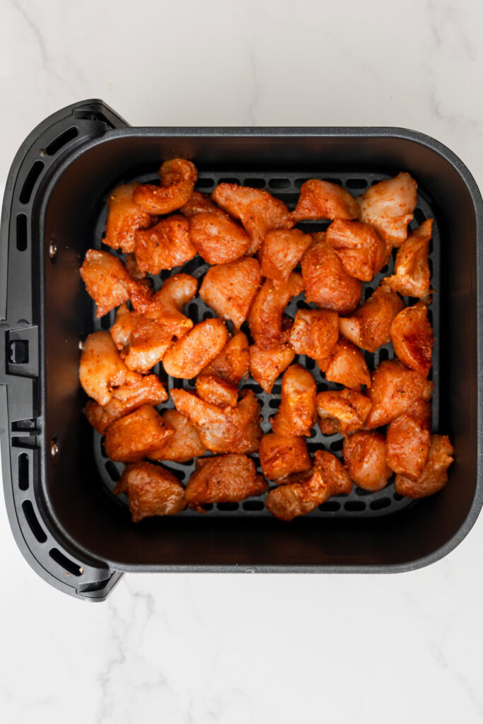seasoned chicken bites in the air fryer.