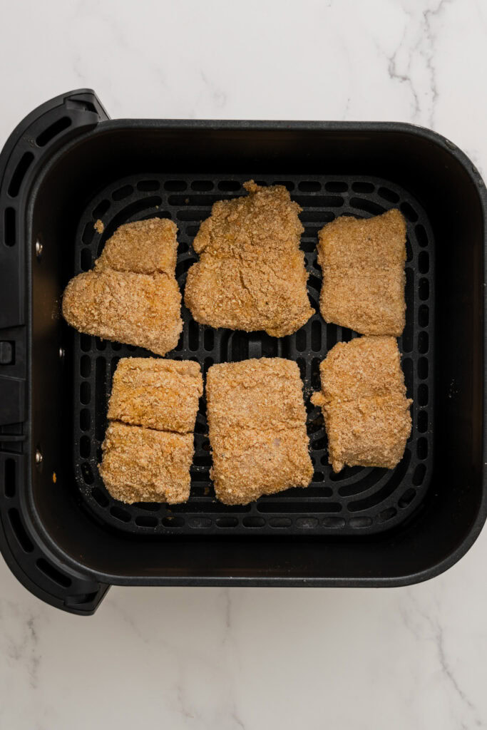 breaded fish fillets in the air fryer.