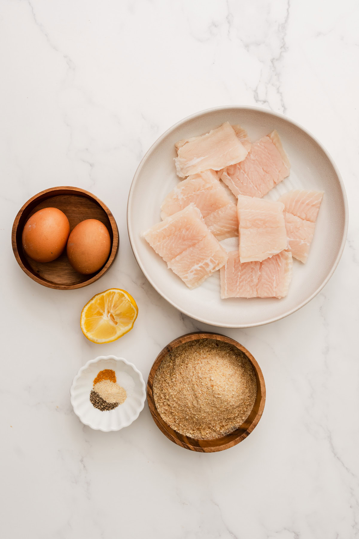ingredients for air fryer fried fish.