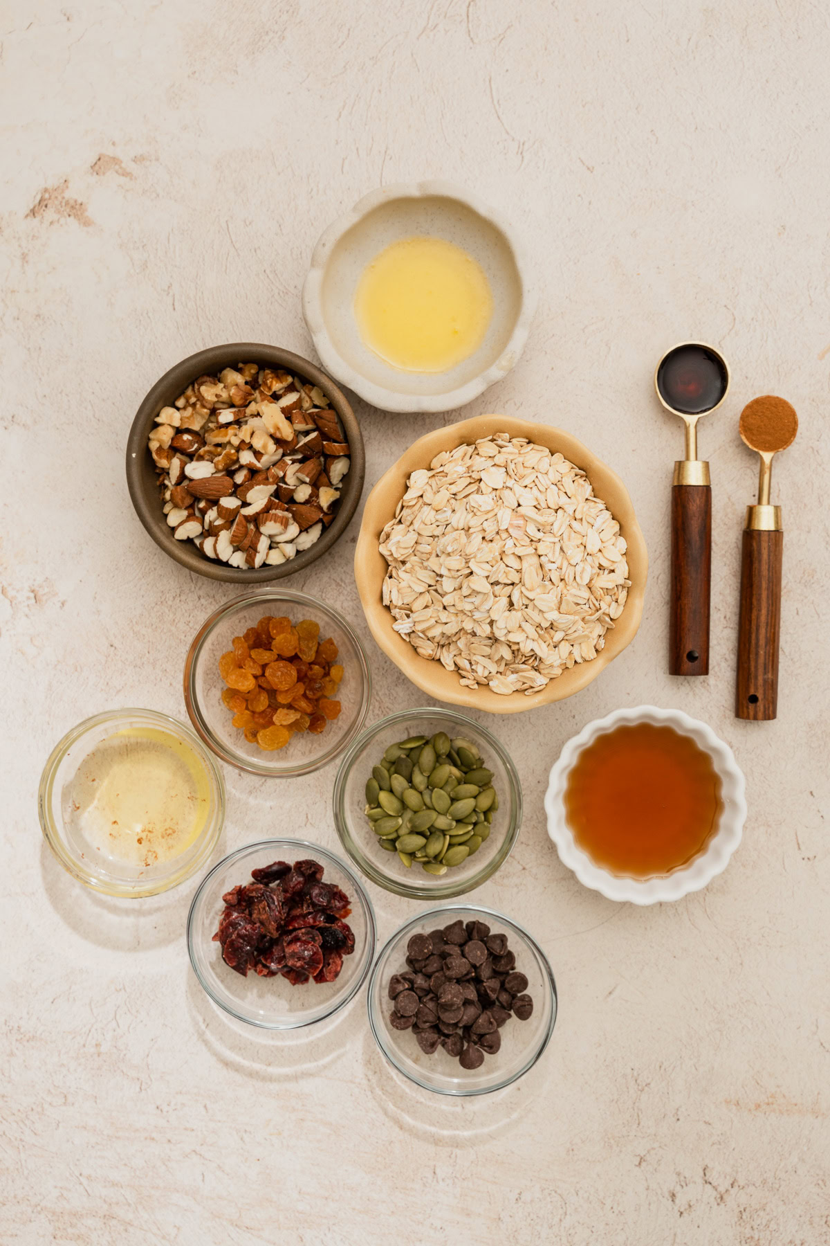 ingredients for air fryer granola.