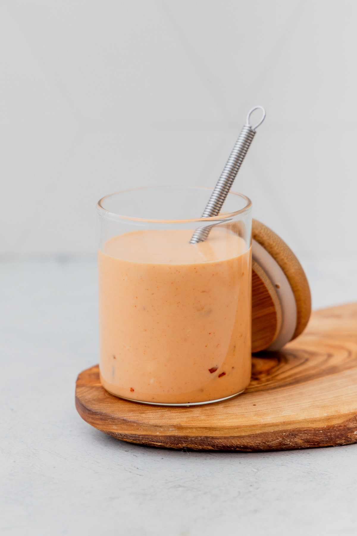 bang bang sauce in a jar.