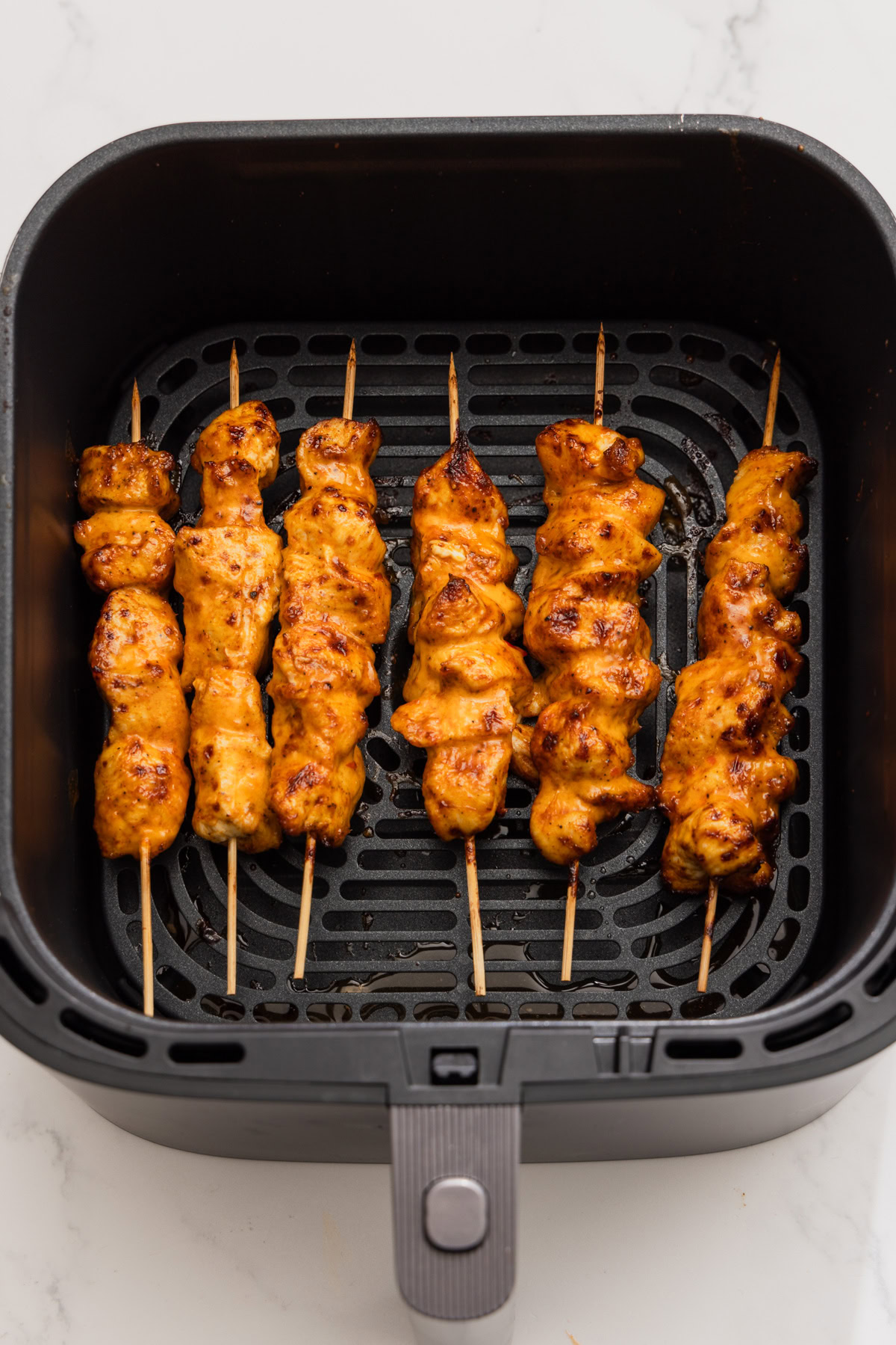 air fried bang bang chicken in the air fryer.